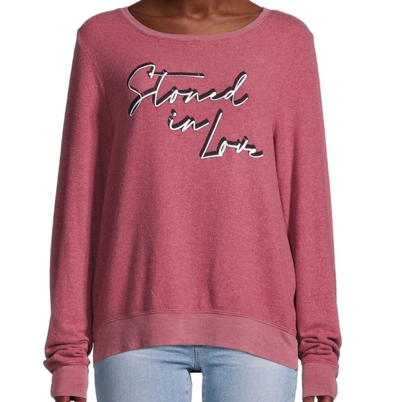 WILDFOX 'Stoned in Love' Slogan Sweatshirt - Picture 2 of 10